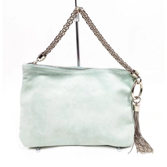JIMMY CHOO Hand Bag  Green Suede Leather - Picture 1 of 9